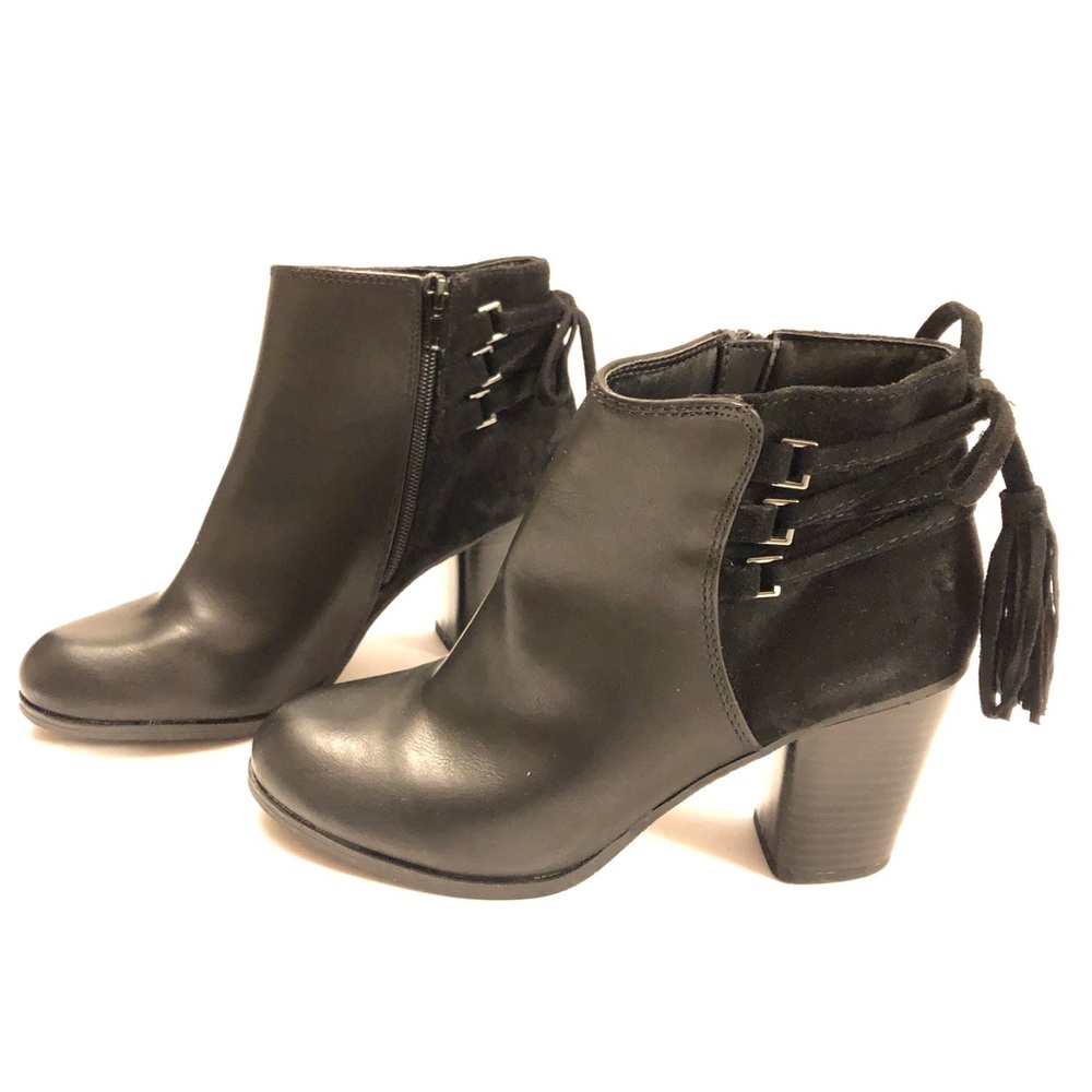 New Directions Black Ankle Boots with Heel